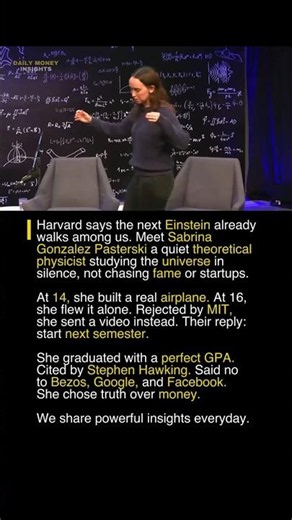 Harvard’s Next Einstein Chose Truth Over Money#SabrinaPasterski #NextEinstein #PhysicsProdigy