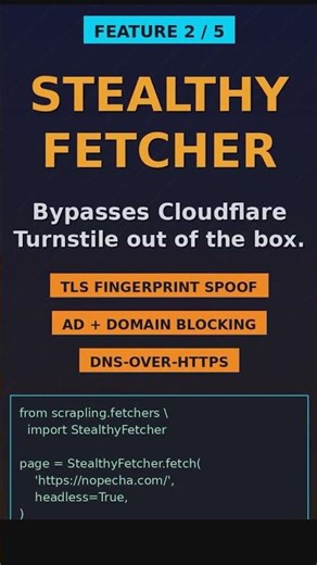 Scrapling 0.4.7: 47K-Star Adaptive Web Scraper Bypasses Cloudflare (One-Line Install) #shorts