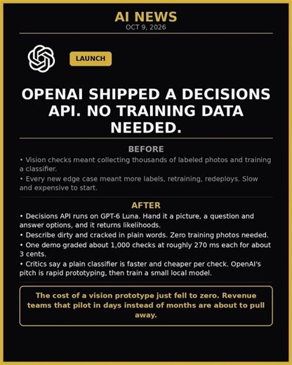 OPENAI SHIPPED A DECISIONS API. NO TRAINING DATA NEEDED.