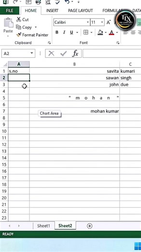 ROW Function in Excel | How to Use ROW Formula in Excel #shorts