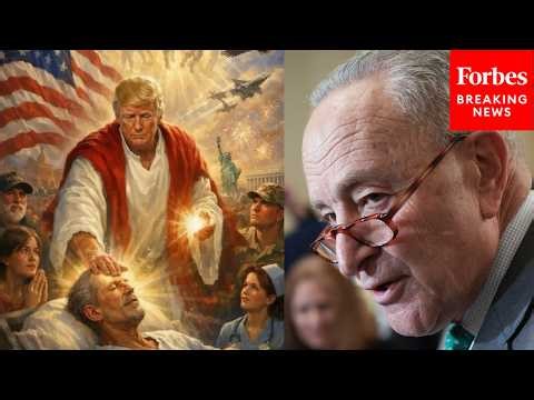'Jesus Wept': Schumer Tears Into Trump Over Pope Leo Attacks, Posting Image Depicting Him As Jesus