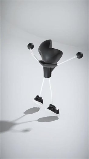 Stylized Robot Character with Black and White Design - AI Rigged 3D Character