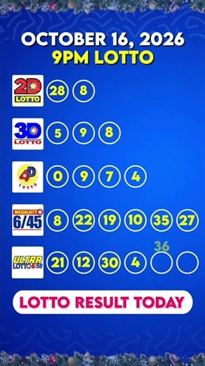 9PM Draw | October 16, 2026 | PCSO Lotto Results Today #lottoresult #lottoresulttoday #9pmdraw