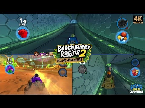 Roxie Roller vs Leilani vs Mr Happy | 3 Player Split Screen | Beach Buggy Racing 2 (PS5 4K)