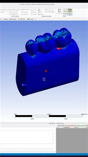 ANSYS WORKBENCH-static structural analysis- tooth bridge under loading#solidwork #ansys #simulation