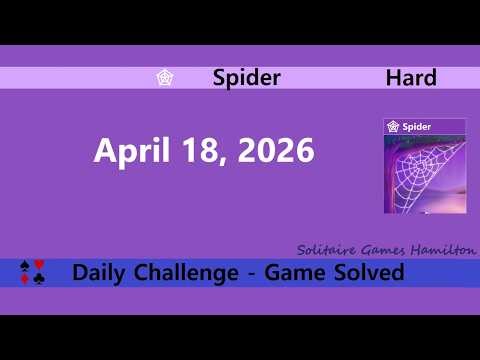 Microsoft Solitaire Collection | Spider Hard - April 18, 2026 | Daily Challenges