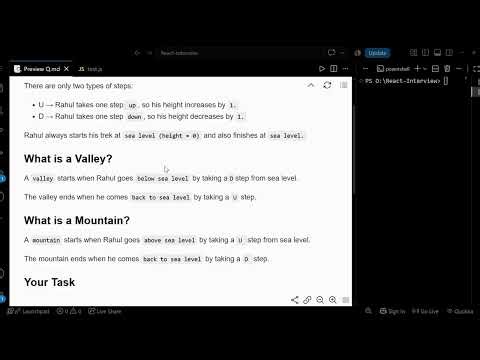 Counting Valleys | HackerRank DSA Solution | Easy Explanation with Dry Run | C++ | JavaScript