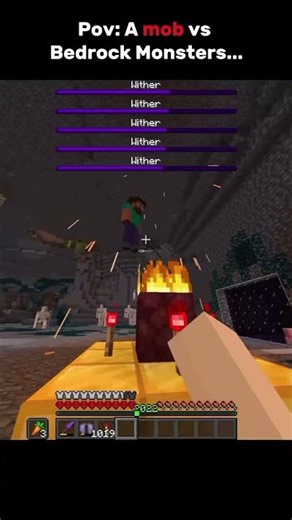 What happens when mobs fight Bedrock bosses? #minecraft #shorts #battle