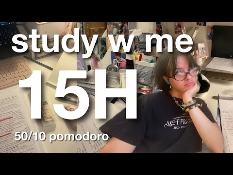 study with me live: 15 hours (real sounds, no music, 50/10 pomodoro technique) 🌷