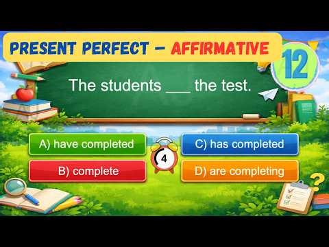Present Perfect – Affirmative | 15 Intermediate Tests with Answers | Learn English Grammar