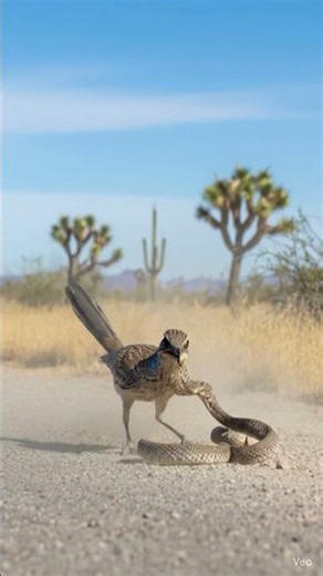 You Won’t Believe This Road Runner vs Snake Attack! #Wildlife #EpicEncounter