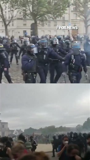 France protests ERUPT as a car burns and arrests mount #shorts