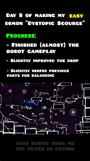 Day 8 making my level Dystopic Scourge #geometrydash