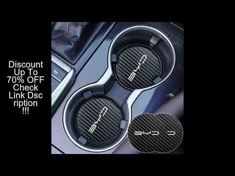 2Pcs Leather Coaster Mat Car Emblem Water Cup Cushion For BYD Atto 3 Yuan F3 E6 F0 G3 I3 Plus Ea1 So