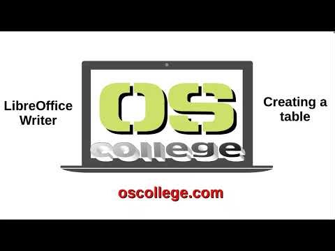 LibreOffice Writer: Creating a table