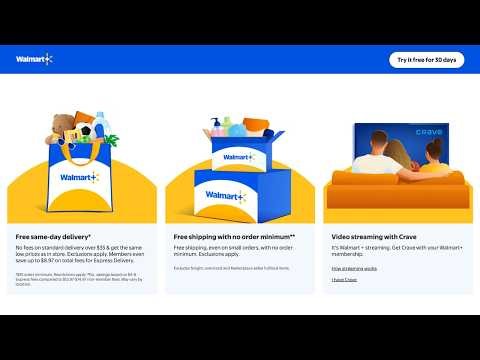 How to Sign Up for Walmart+ | Free 30 Day Trial - Unlimited same-day delivery