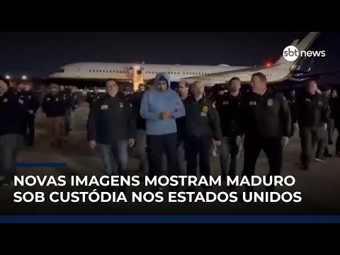 Moletom e chinelos: novas imagens revelam chegada de Maduro sob custódia nos EUA | #SBTNews