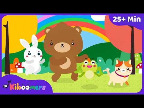 Animal Freeze Dance 🐸🐶 | 25 Min Movement Songs for Kids | Jump, Hop & Move
