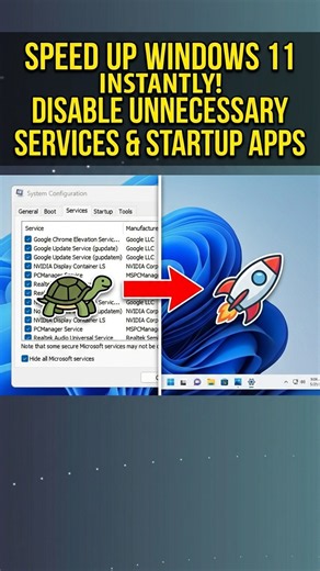Speed Up Windows 11 Instantly! Disable Unnecessary Services & Startup Apps