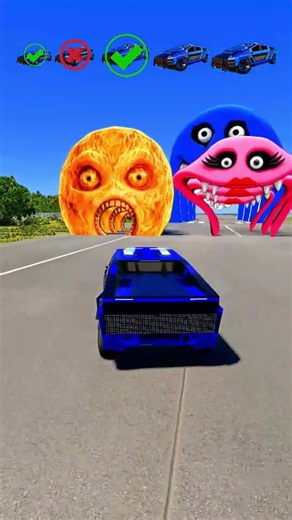 Big & Small Tesla Cars Vs Sun & Ice Moon Ball X Mommy & Very Giant Roblox Snake - BeamNG.Drive