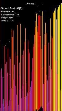 Purple-to-Orange Gradient Strand Sort #algorithms #programming #computerscience #dsa