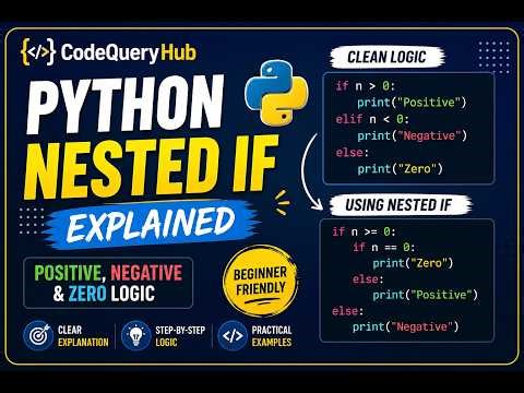 Python Nested if Explained | Positive, Negative & Zero Logic (Beginner Friendly) #codequeryhub #fyp