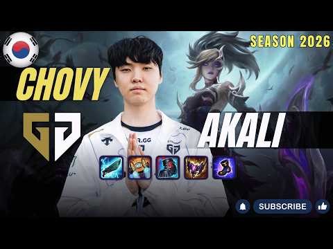 GEN Chovy AKALI vs ZOE Mid - Patch 26.7 KR Ranked | lolrec