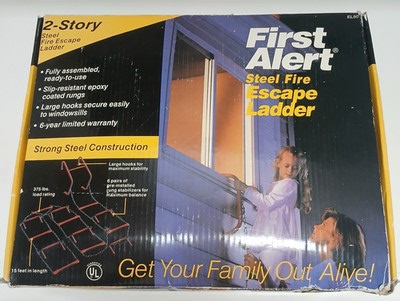 First Alert EL50 2 Story 15 Ft Fire Escape Ladder Steel Slip Resistant | eBay