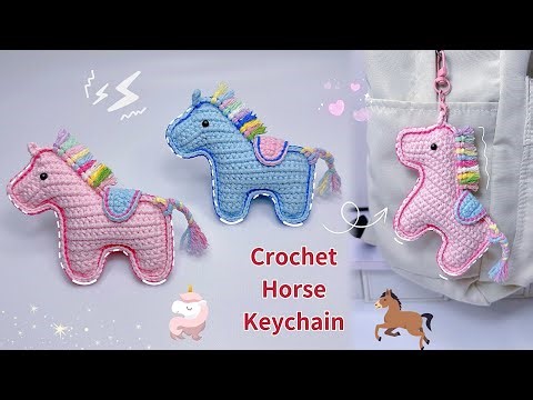 Crochet Cute Horse Keychain 🐎| Step By Step For Beginners | Móc Móc Khoá Con Ngựa
