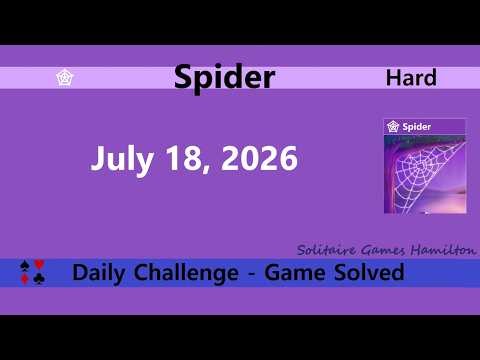 Microsoft Solitaire Collection | Spider Hard - July 18, 2026 | Daily Challenges