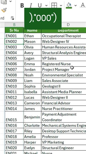 how to automatically generate serial numbers #exceltips #data #exceltricks #excel #excelhacks