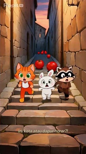 tomatoes explode in the old town #likeandsubscribe #cartoon #animation #children #animals #playin...