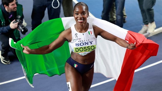 Dosso flies to 60m gold win at Indoor Worlds