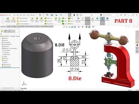 Manual Rocker Arm Punching Machine-8.Die in SolidWorks