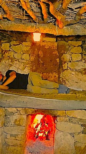 Dawid Outdoor Adventures on Instagram: "Buried in Snow, Warm by the Fire Heavy snow outside. Fire crackling inside. No words — just winter, silence, and warmth. 🔥❄️ #winter #snowfall #fireplace #offgrid #nature"