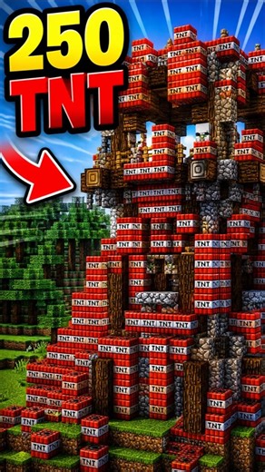 250 TNT vs Pillager Tower! 💀 #minecraft #shorts