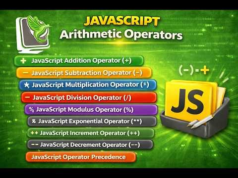 Learn JavaScript Arithmetic Operators in Easy Way 🚀 || +, -, *, /, %, **, ++, --