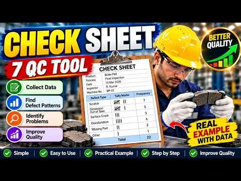 Check Sheet Explained! 📝 | 7 QC Tools with Real Manufacturing Examples