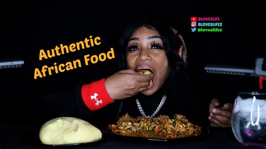Experience the ultimate African egusi soup and fufu ASMR feast