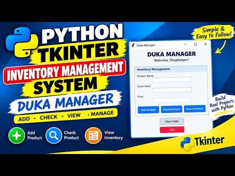 Python Tkinter Stock Management System Tutorial for Beginners || Duka Manager Project