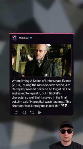 When filming A Series of Unfortunate Events (2004), Jim Carrey improvised