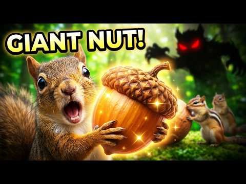 IHungry Squirrel Finds Giant Nuts 🐿️🥜 | Friends Help & Predator Escape | Heartwarming Story