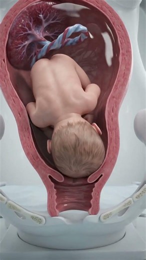 Watch How the Baby Moves Through the Birth Canal 😳👶#pregnancy #3danimation #newborn #childbirth