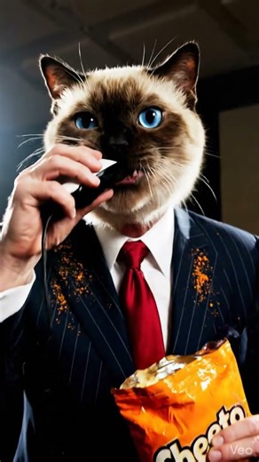 suit cat eating mouse during cheetos mukbang 😱 #shorts #cats #catmeme #funnycatshorts