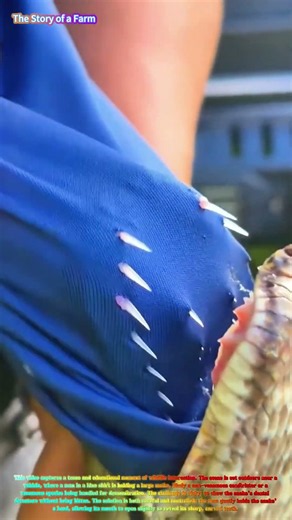 Satisfying Wildlife Encounter: Watch a Man Display a Snake's Impressive Fangs! 🐍🦷↓