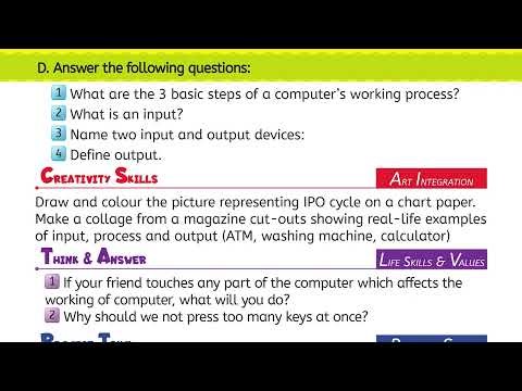 Computer Class 2 | Chapter 3: Working of a Computer | Exercise
