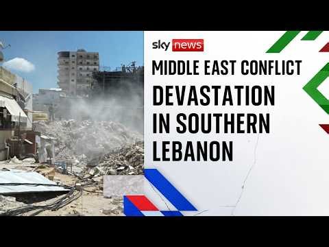 Sky News visits areas of southern Lebanon devastated by Israeli airstrikes before ceasefire