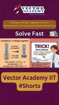Placing m Things Together Out of n | Permutation Trick Explained | Maths Made Easy #shorts