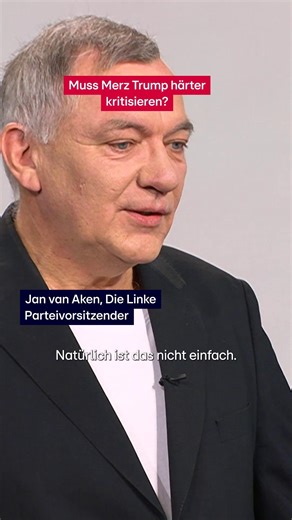 Muss Merz Trump härter kritisieren? Linken-Parteivorsitzender Jan van Aken hat eine deutliche Meinung dazu. ➡️ Mehr News gibt's täglich bei RTL Aktuell - um 18:45 Uhr bei RTL oder jederzeit streamen auf RTL . NewsroomRTL; | RTL Aktuell