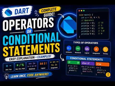 Operators and Conditional Statements in Dart | Flutter Tutorial #3
